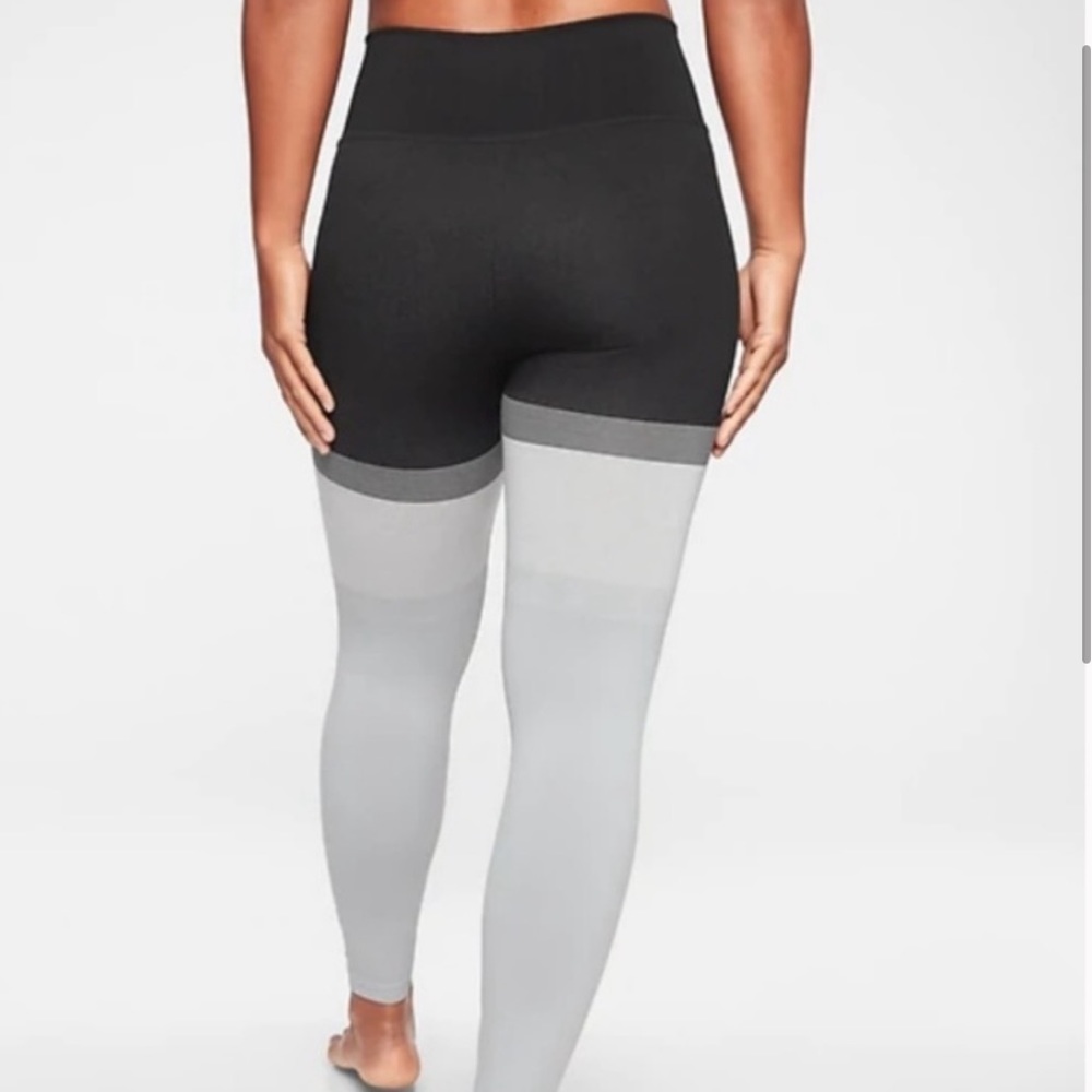 Athleta Intarsia high waist leggings M Colorblock GUC - Picture 3 of 11
